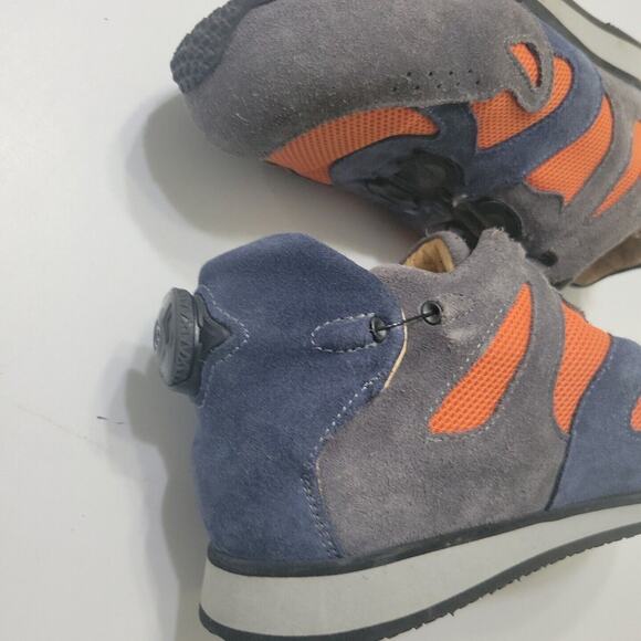 Diomedi Easy Up Shoes 40 Men 7 Women 9 Blue Boa Lace Up AFO Slip Leather Sneaker